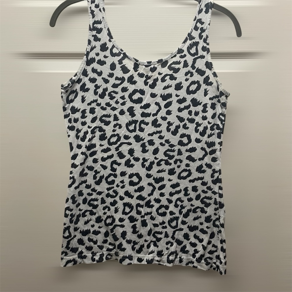 Forever 21 Black and White Animal Print Tank Top